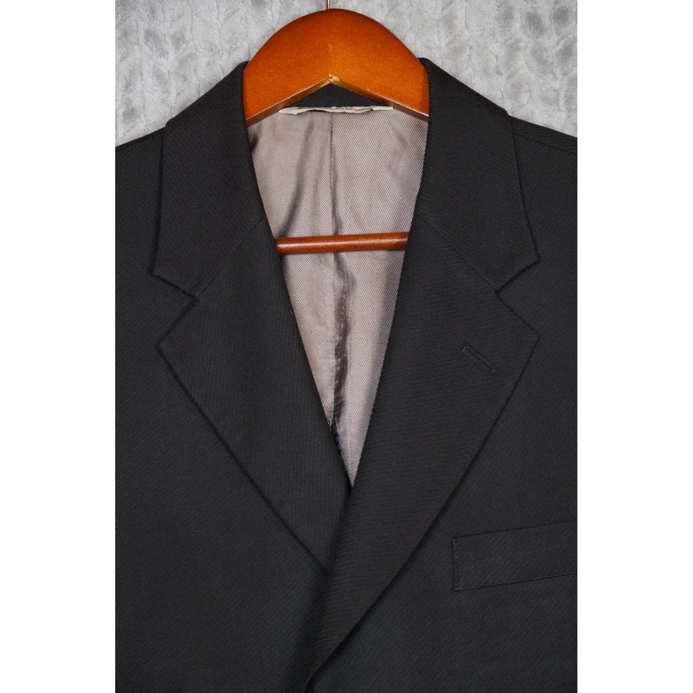 Perry Ellis Mens Black 3 Button Professional Blazer Sport Coat Jacket XL 44 REG